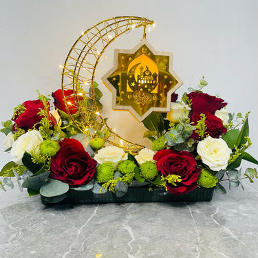 Red Roses Crescent Moon Bouquet
